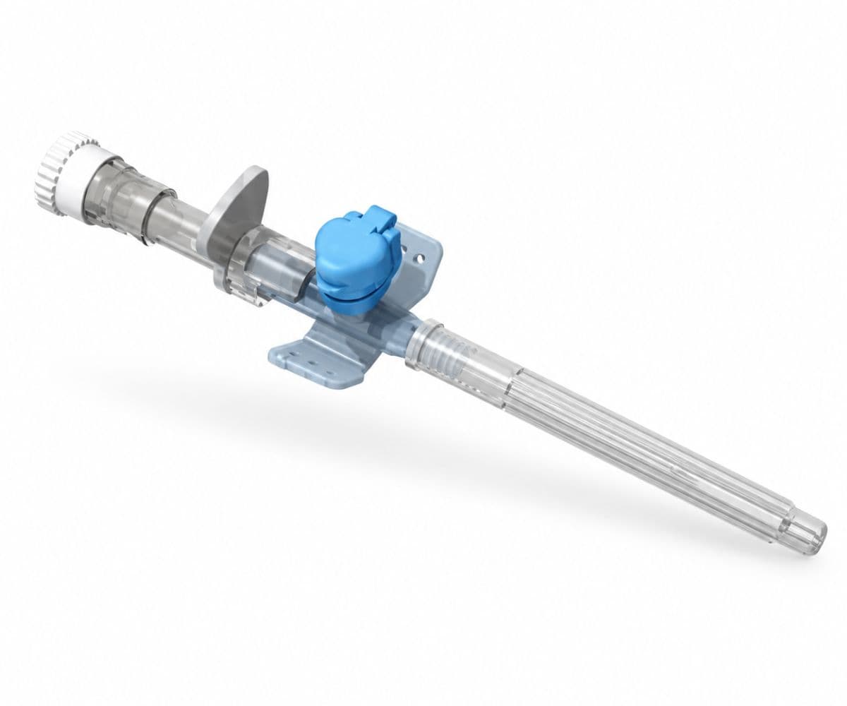Ago cannula di sicurezza a due vie SmartSafe G16 da 45 mm vista frontale