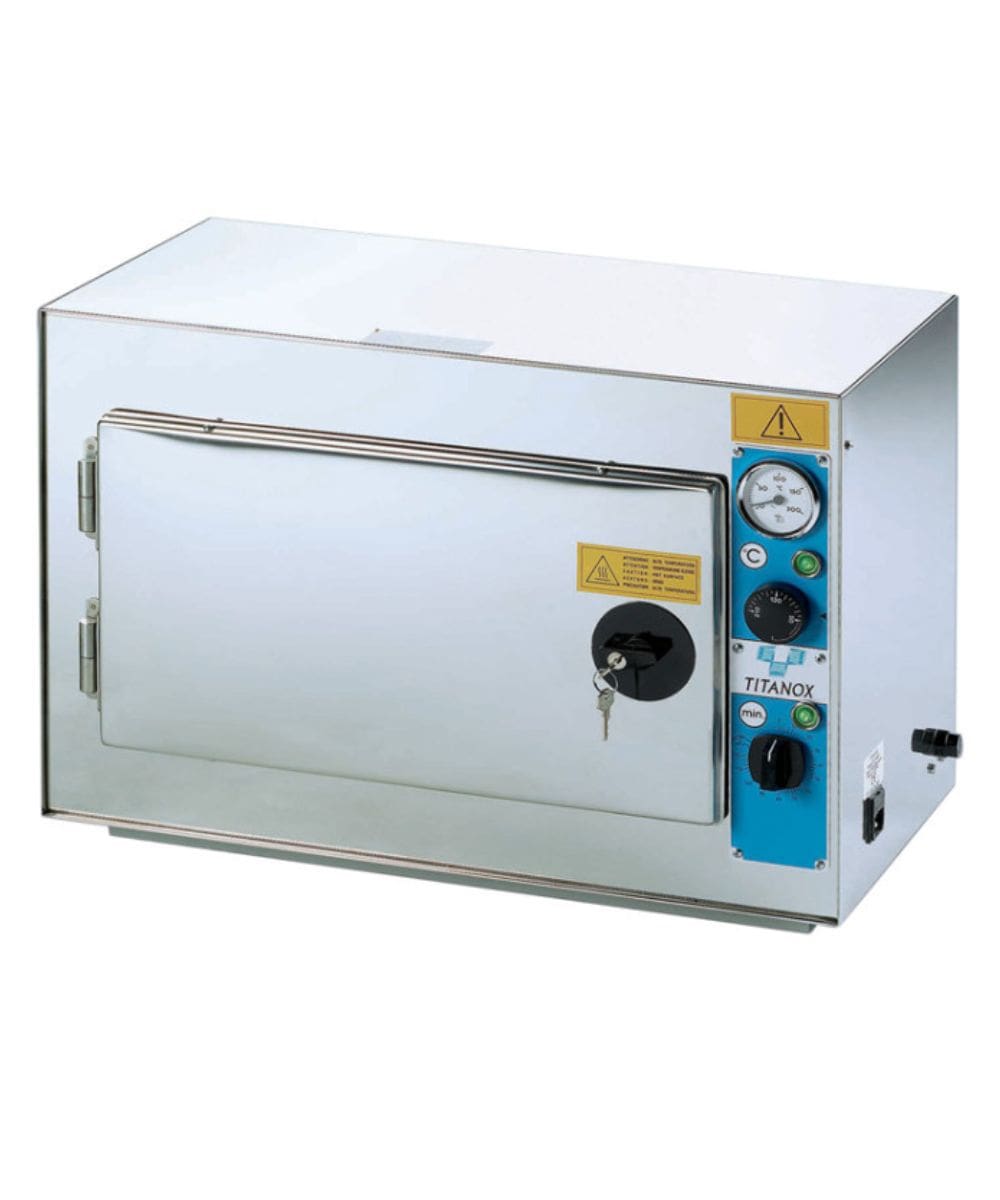 Sterilizzatrice a secco Titanox 20 litri in acciaio inox con timer e termoregolatore
