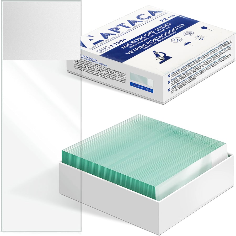 Vetrini portaoggetto molati-sabbiati 26x76 cf.72 pz. 