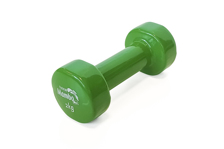 Manubri per ginnastica in vinile 2 kg col. verde 