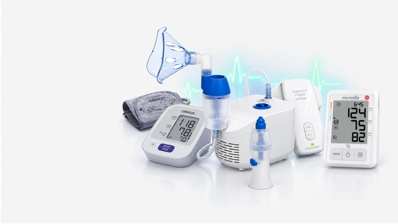 Slide home diagnostica, misuratori pressione, magnetoterapia e aerosol